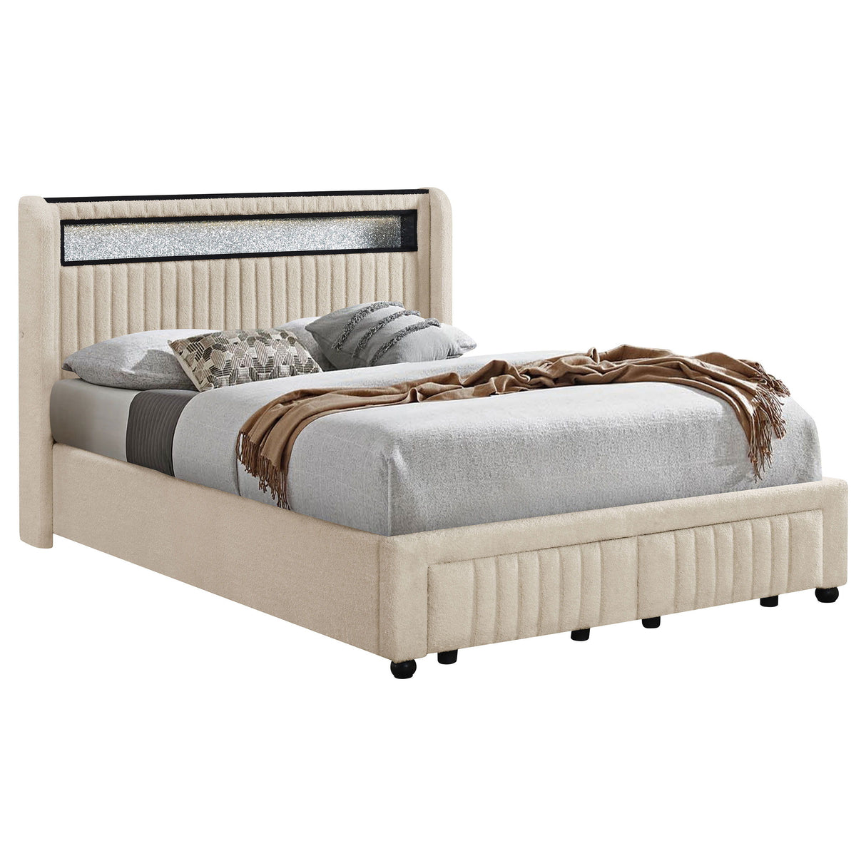 Madison - Upholstered LED Storage Platform Bed