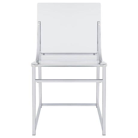 Acrylic - Dining Side Chair (Set of 2) - Clear And Chrome