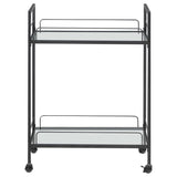 Curltis - Serving Cart With Glass Shelves - Clear And Black