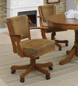 Mitchell - Upholstered Game Chair - Olive Brown And Amber