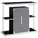 Zinnia - 2-Tier Bar Unit - Glossy Black And White