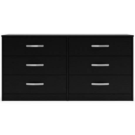 Finch - Black - Six Drawer Dresser - 29'' Height