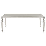 Bling Game - Rectangular Dining Table With Leaf - Metallic Platinum