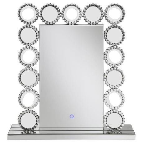 Aghes - Rectangular Table - Mirror With Led Lighting Mirror - Silver