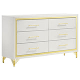 Lucia - 6-Drawer Bedroom Dresser - White