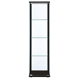 Cyclamen - 4-Shelf Glass Curio Cabinet - Black And Clear