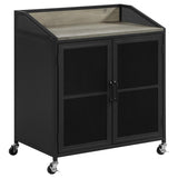 Arlette - Wine Cabinet With Wire Mesh Doors - Gray Wash And Sandy Black