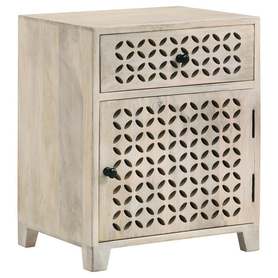 August - 1-Door Accent Cabinet - White Washed