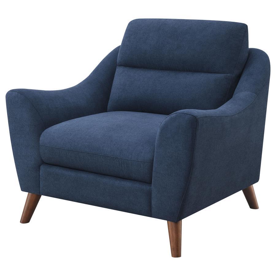 Gano - Sloped Arm Upholstered Chair - Navy Blue