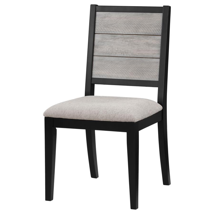 Elodie - Upholstered Padded Seat Dining Side Chair (Set of 2) - Dove Gray And Black