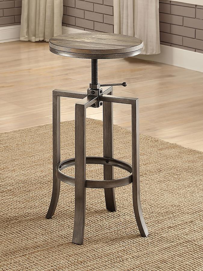 Bartlett - Adjustable Backless Bar Stool Nutmeg (Set of 2) - Brushed Nutmeg