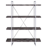 Grimma - 4-Shelf Bookcase - Rustic Gray Herringbone