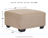 Baceno - Beige - Oversized Accent Ottoman