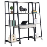 Pinckard - 3 Piece Ladder Desk Set - Gray Stone And Black