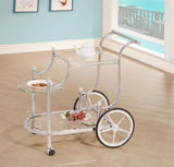 Sarandon - 3-Tier Serving Cart - Chrome And Clear