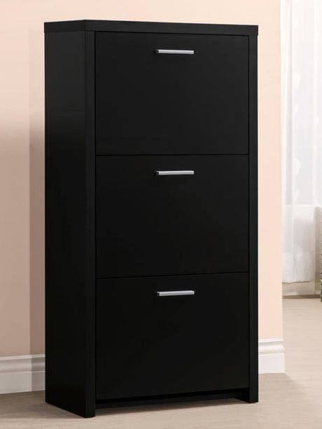 Vivian - 3-Drawer Shoe Cabinet - Black