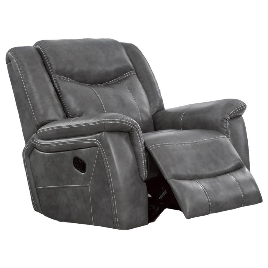 Conrad - Upholstered Motion Glider Recliner - Gray