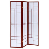 Katerina - 3-Panel Room Divider Folding Shoji Screen - Cherry