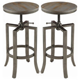 Bartlett - Adjustable Backless Bar Stool Nutmeg (Set of 2) - Brushed Nutmeg