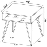 Fanning - Square End Table With Open Compartment - Golden Oak And Black