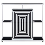 Zinnia - 2-Tier Bar Unit - Glossy Black And White