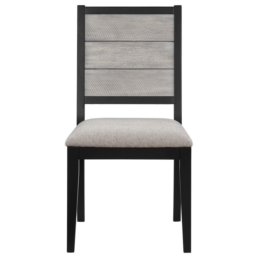 Elodie - Upholstered Padded Seat Dining Side Chair (Set of 2) - Dove Gray And Black