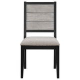 Elodie - Upholstered Padded Seat Dining Side Chair (Set of 2) - Dove Gray And Black