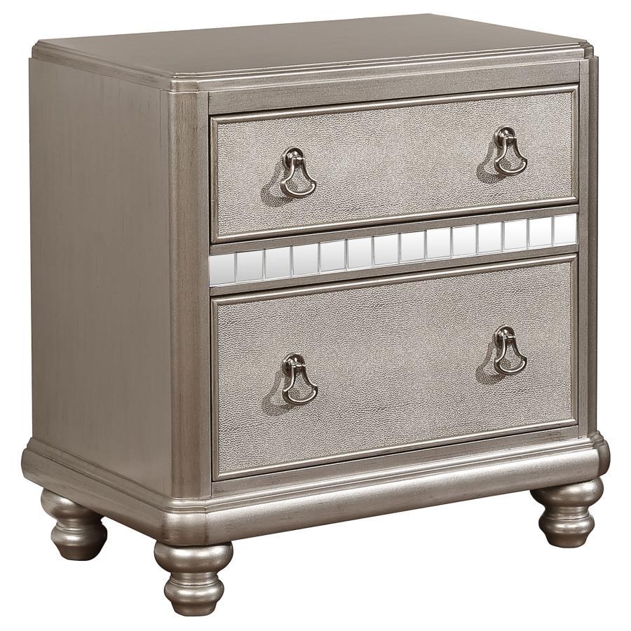 Bling - Game 2-Drawer Nightstand - Metallic Platinum