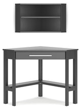 Otaska - Black - Corner Desk, Bookcase