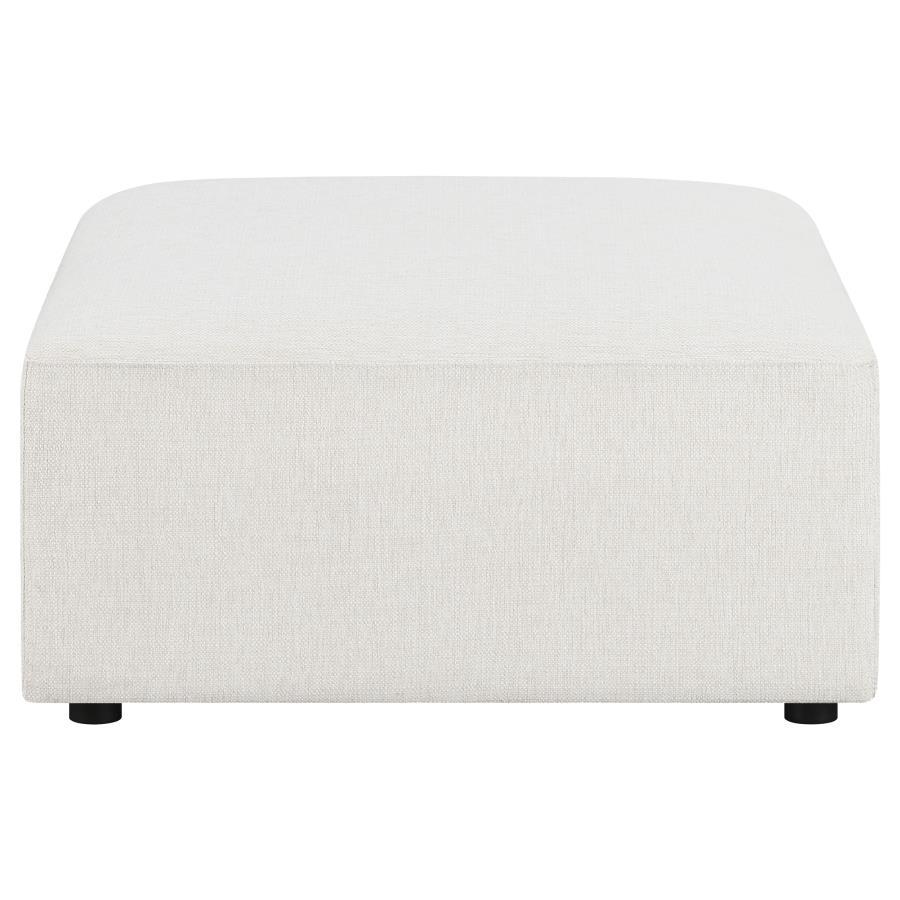 Freddie - Upholstered Square Ottoman - Pearl