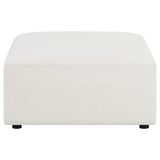 Freddie - Upholstered Square Ottoman - Pearl