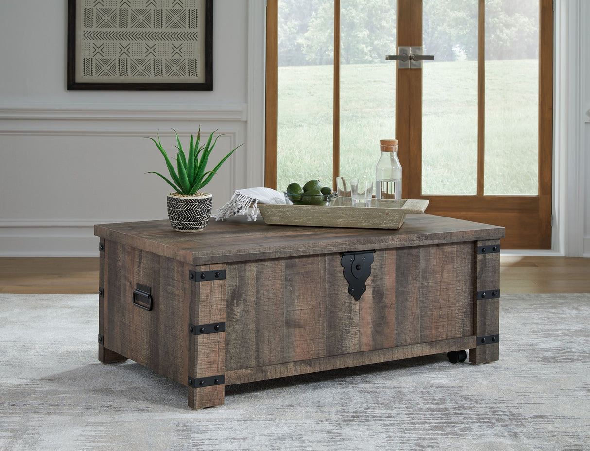 Hollum - Rustic Brown - Lift Top Cocktail Table