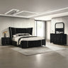 Armany Black Velvet Bedroom Set | Tampa, Orlando & Fort Myers | Modern 4-Piece Set