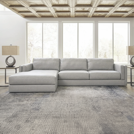 Amiata Leather Sectional with Chaise - Furniture Store