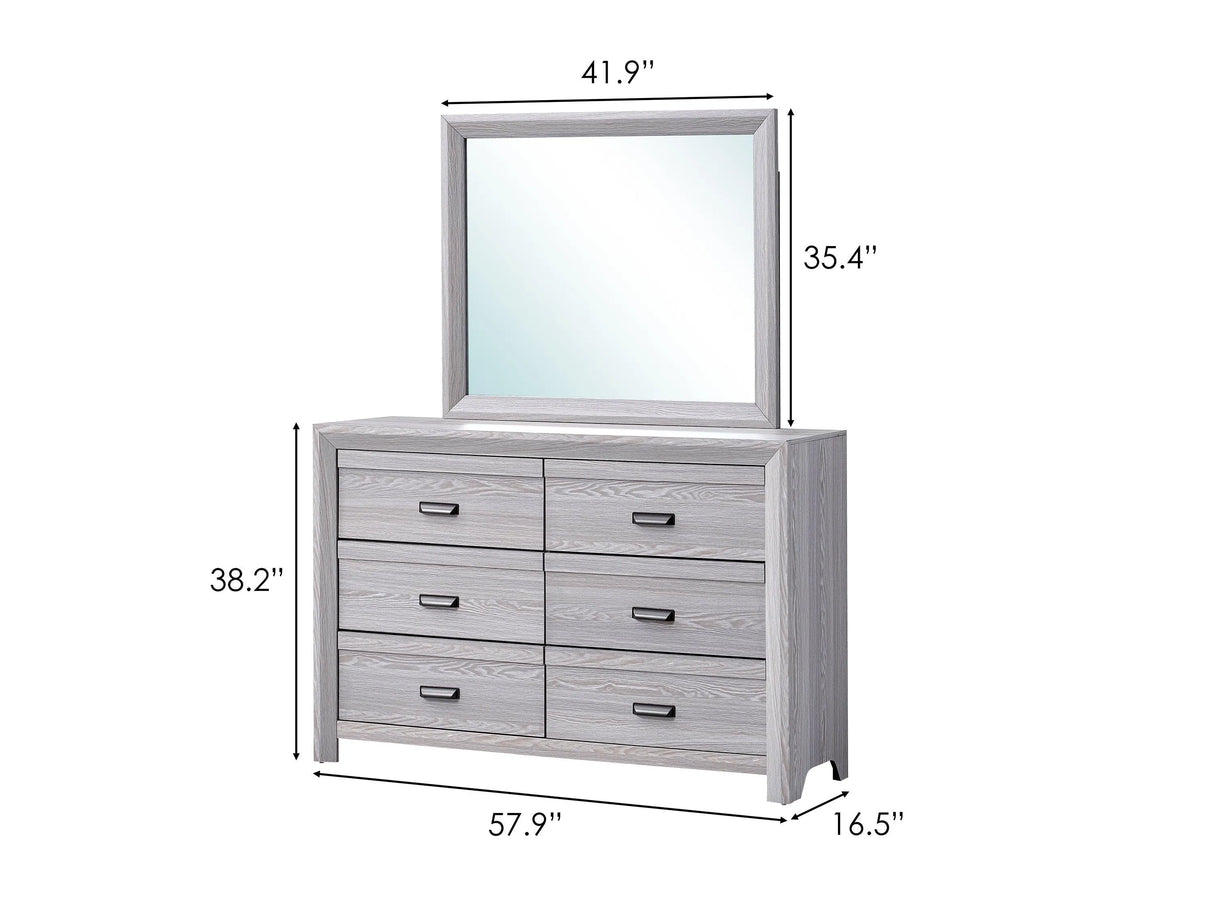 Adelaide Upholstered Bedroom Set - Driftwood Finish | Ocean Furniture