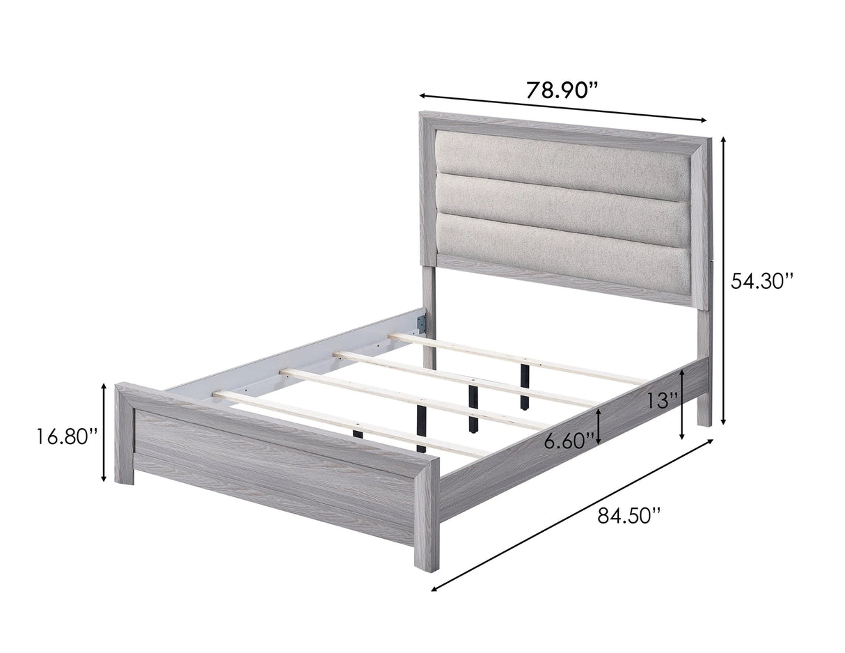Adelaide Upholstered Bedroom Set - Driftwood Finish | Ocean Furniture