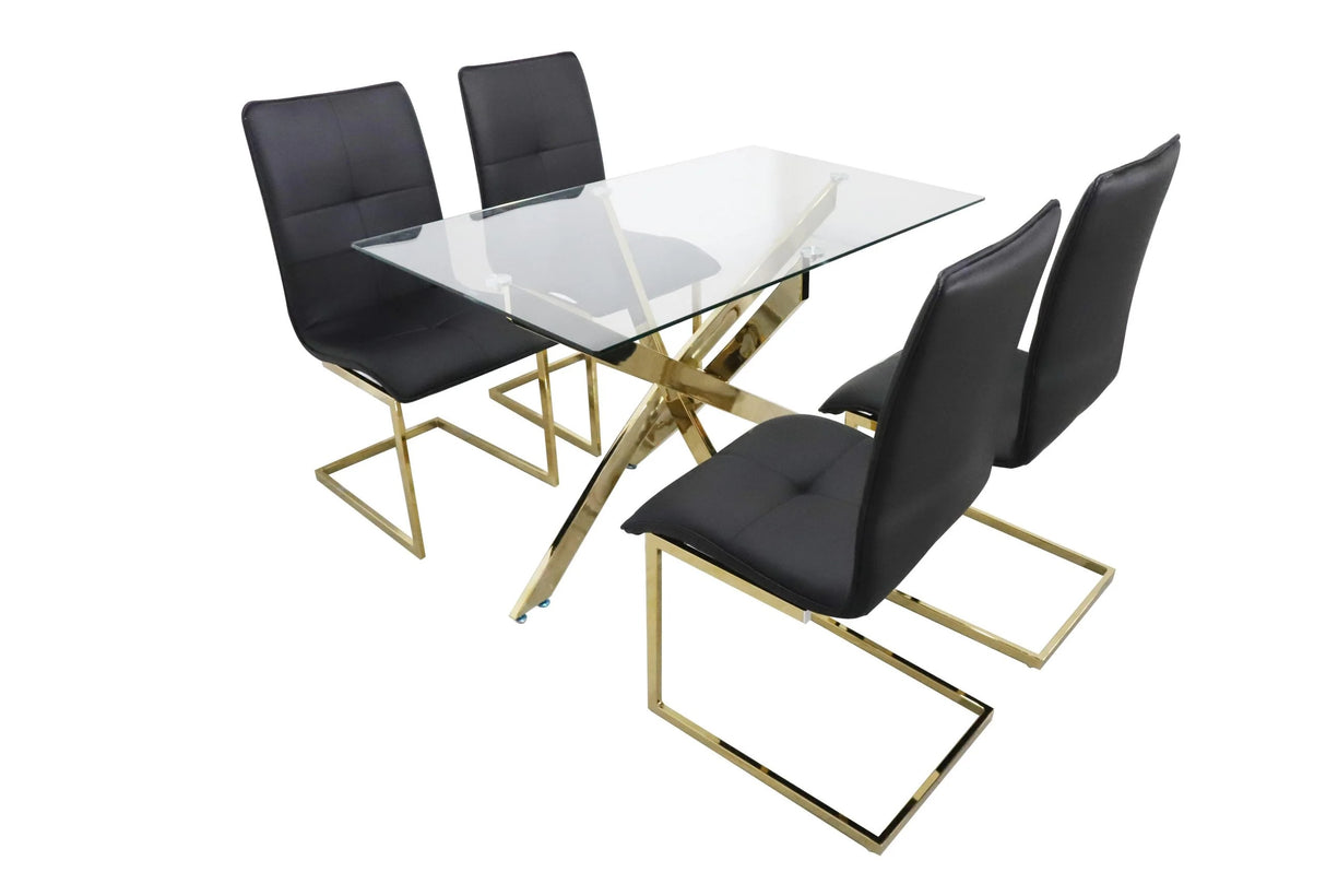 Modern Glass Dining Set White Black | Tampa, Orlando & Fort Myers Store | $999