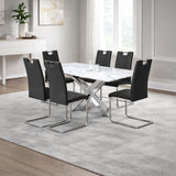 Modern White, Black & Silver Dining Set | Furniture Store in Tampa, Orlando & Fort Myers | $1,199