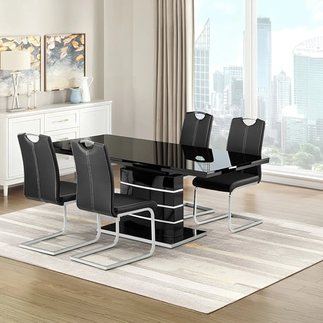 Glissand High Gloss Dining Set | Furniture Store in Tampa, Orlando & Fort Myers | $999