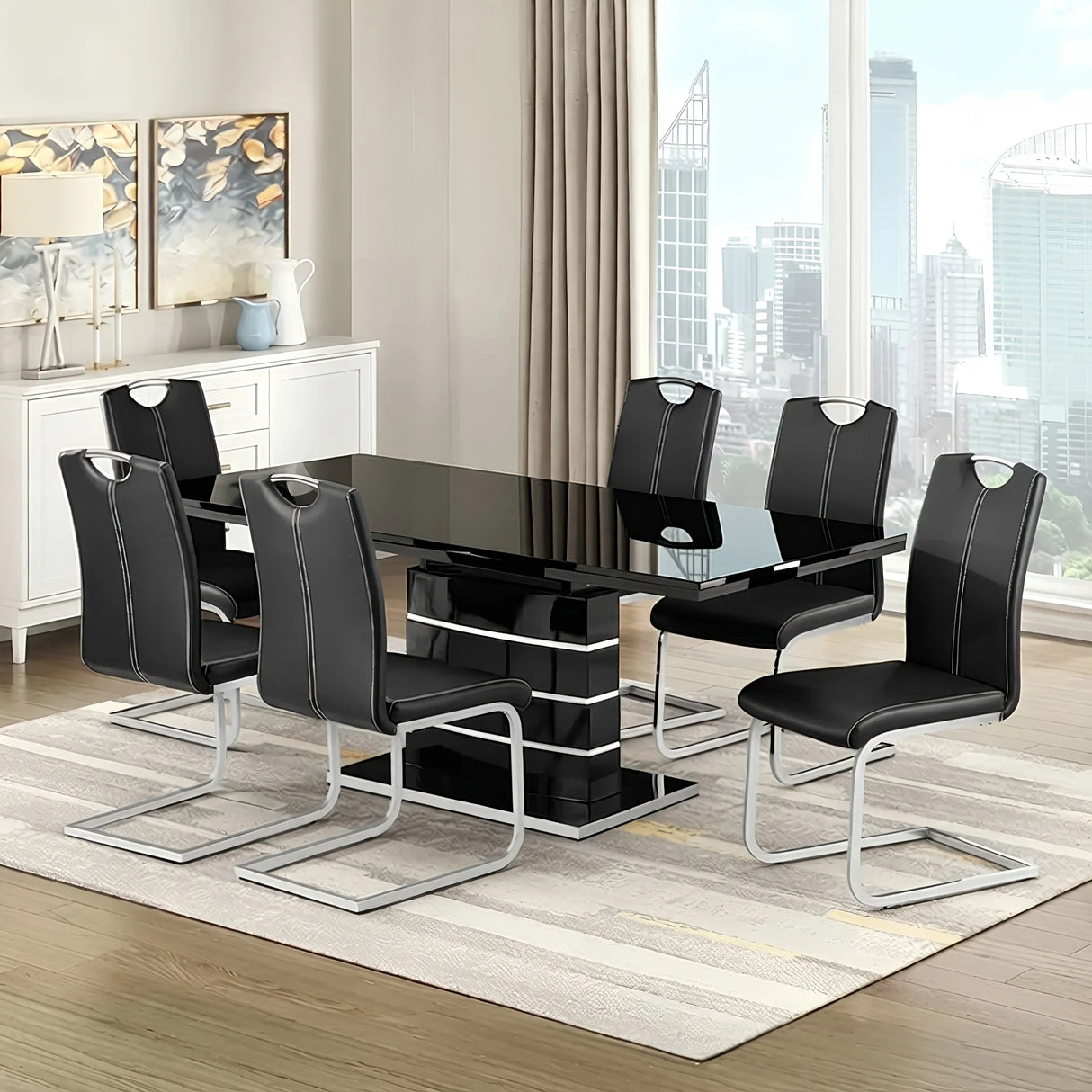 Glissand High Gloss Dining Set | Furniture Store in Tampa, Orlando & Fort Myers | $999