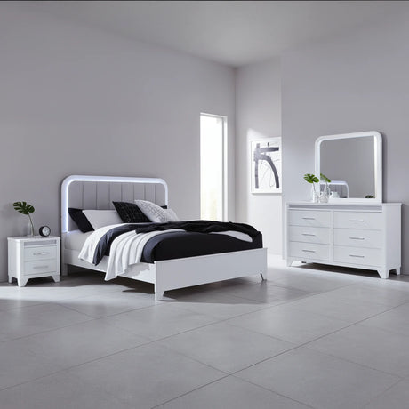 Jarlee Modern White Bedroom Set with LED Lighting | Tampa, Orlando & Fort Myers Store