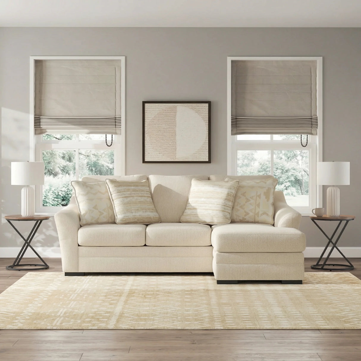 Lango Reversible Sofa Chaise in Pebble | Sectional Set in Tampa, Orlando & Fort Myers