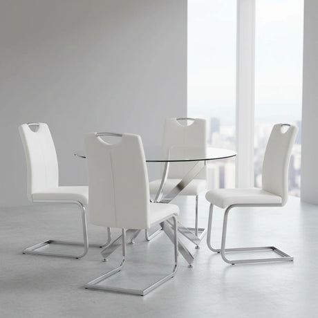 Miranda 5-Piece Modern Glass Dining Set | Tampa, Orlando & Fort Myers Store | $699