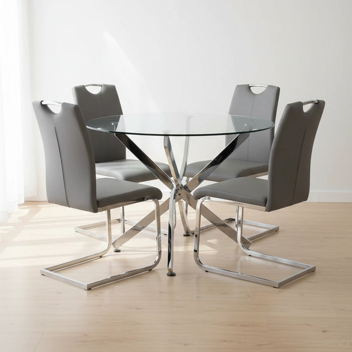 Miranda 5-Piece Modern Glass Dining Set | Tampa, Orlando & Fort Myers Store | $699