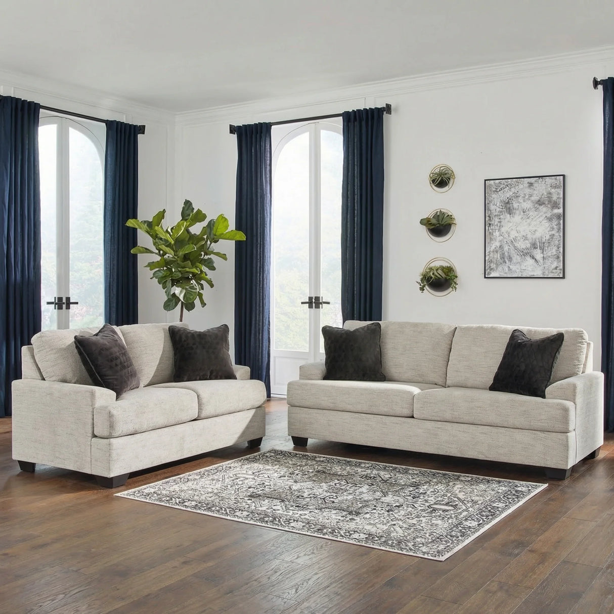 Vayda Sofa and Loveseat in Pebble | Modern Living Room Set in Tampa, Orlando & Fort Myers