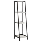 Pinckard - 4-Shelf Ladder Bookcase - Gray Stone And Black