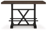 Valebeck - Rect Dining Room Counter Table With Wine Rack