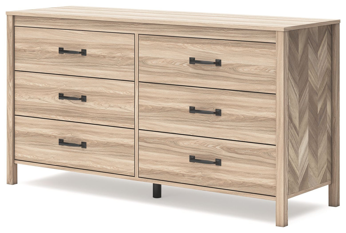 Battelle - Tan - Six Drawer Dresser