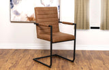 Nate - Upholstered Dining Arm Chair (Set of 2) - Antique Brown