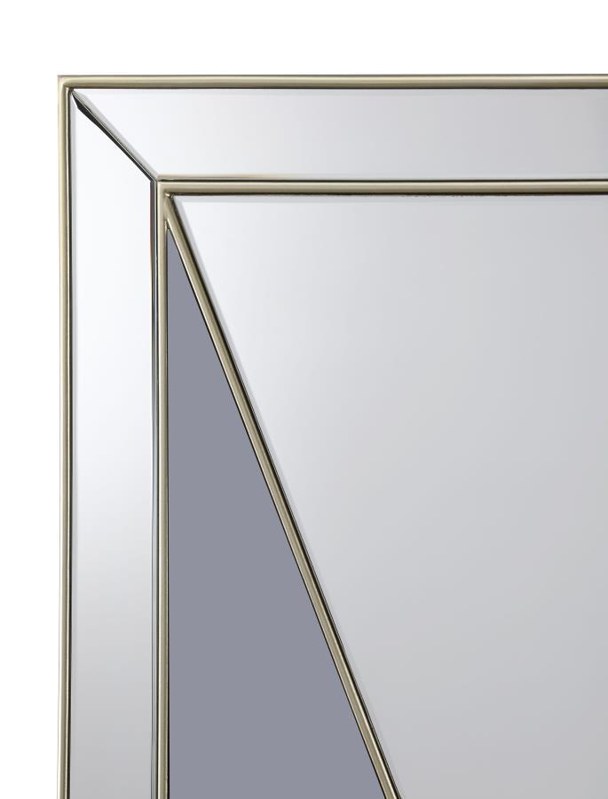 Calixte - Rectangular Wall Mirror - Champagne And Gray